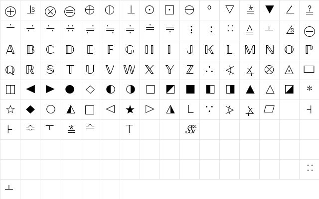 QuantaPiFourSSK Regular Character Map