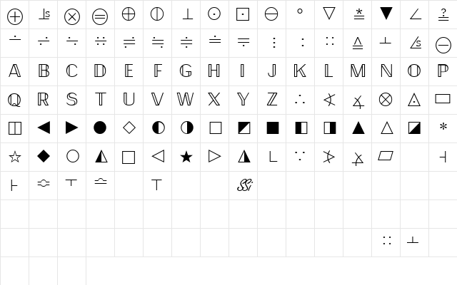 QuantaPiFourSSK Regular Character Map
