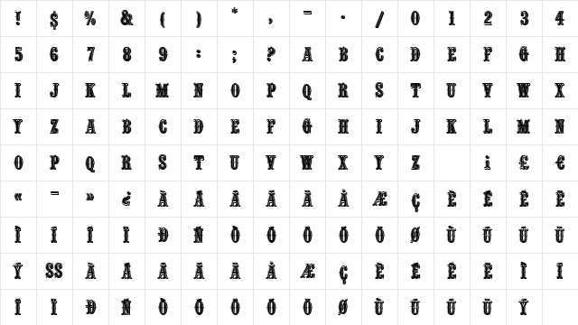 Quantico Regular Character Map