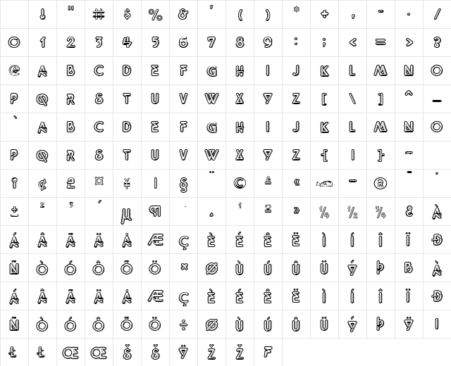 Quark Neon Regular Character Map