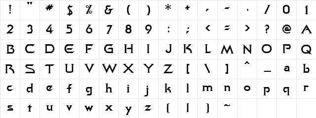 Quasar Regular Character Map Quasar Regular Character Map