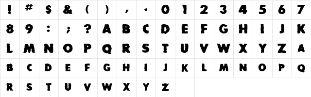 BadDogSCapsSSK Bold Character Map
