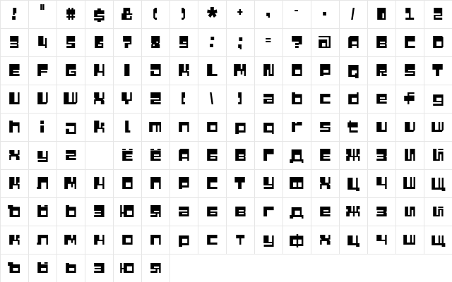 QuaziMode Regular Character Map QuaziMode Regular Character Map