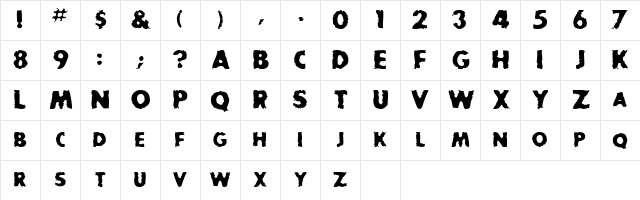 BadDogSCapsSSK Regular Character Map
