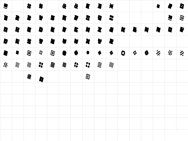 QUBE THIN ITALIC Character Map