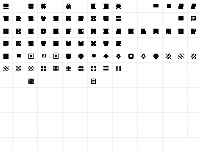 QUBE REGULAR Character Map