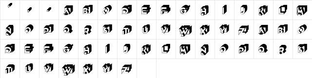 QubistSCapsSSK Regular Character Map