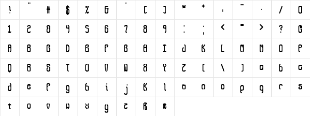Queasy (BRK) Regular Character Map