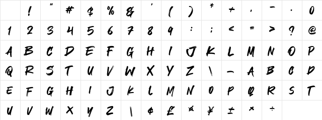 Quick Town Regular Character Map Quick Town Regular Character Map