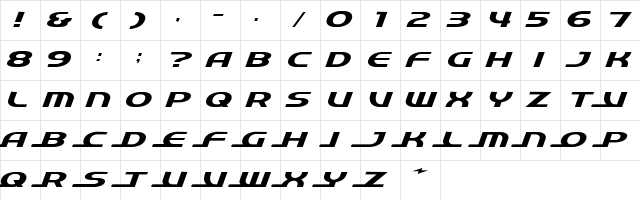 QuickExpress Regular Character Map