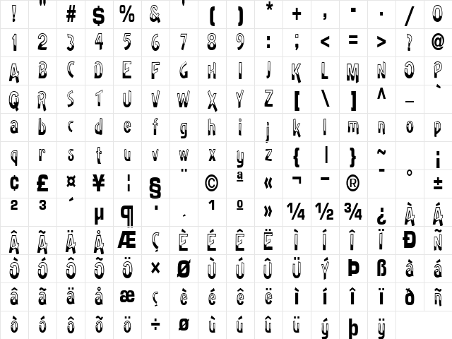 Badh Regular Character Map Badh Regular Character Map