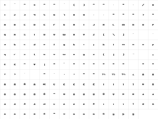 BadlocICG Compression Character Map