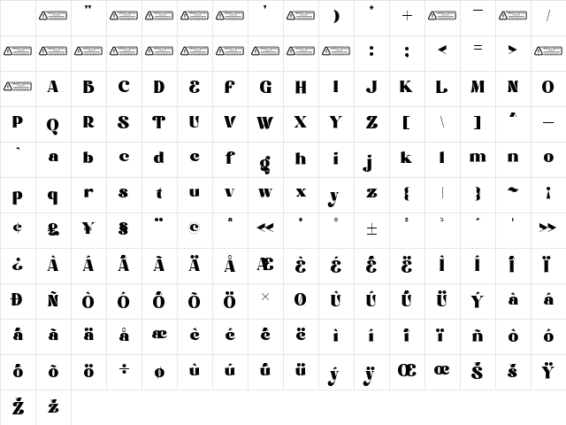 Badmood Demo Regular Character Map