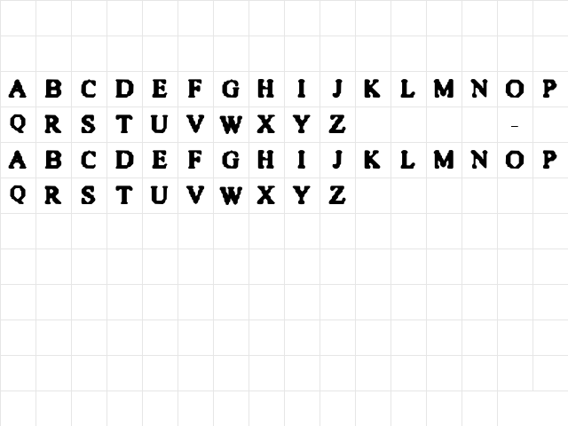 Quite Blunt Regular Character Map