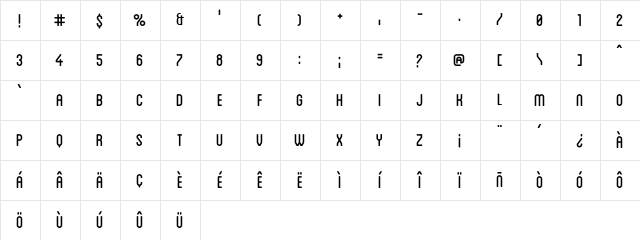 Blanch Caps Character Map
