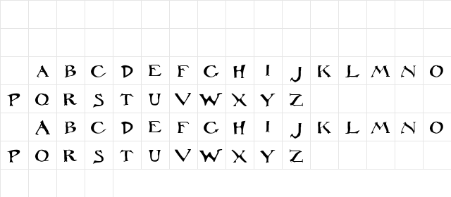 Rackham Regular Character Map Rackham Regular Character Map