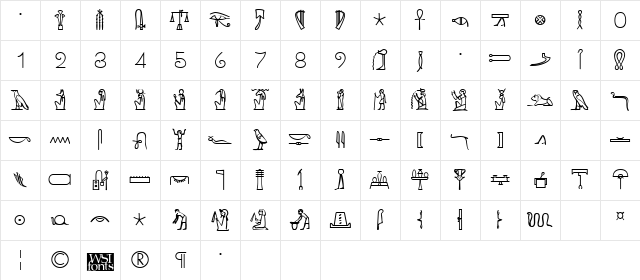 KingTut Regular Character Map