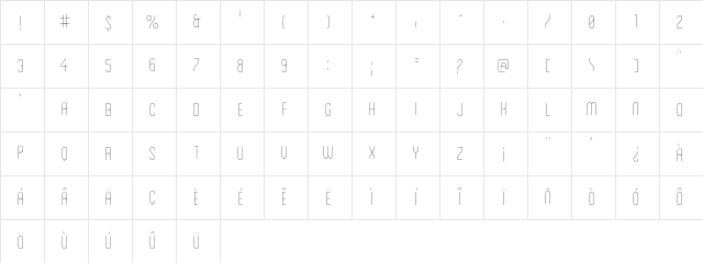 Blanch Caps Light Character Map
