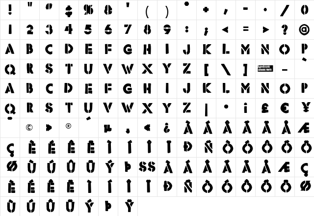 Rafika Regular Character Map