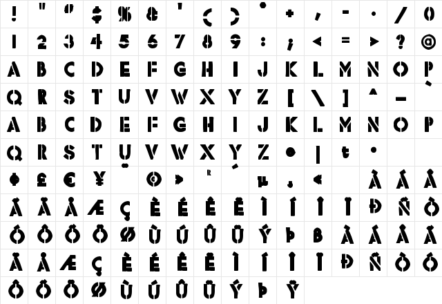 Rafika Regular Character Map