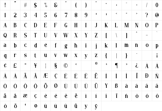 Ragfile Regular Character Map