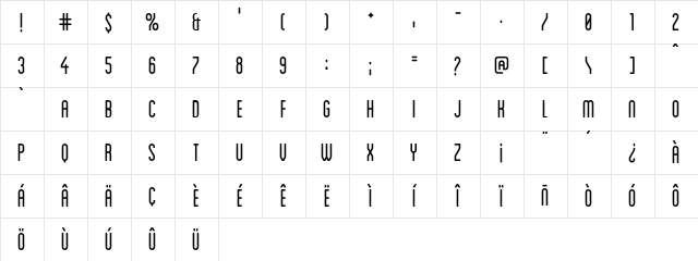 Blanch Condensed Character Map