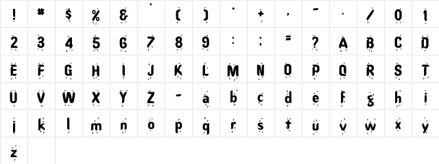 RainDanceSSK Regular Character Map RainDanceSSK Regular Character Map