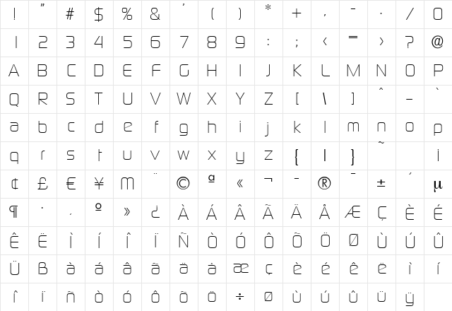 RandyBecker Regular Character Map