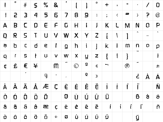 RandyBeckerRandom Bold Character Map