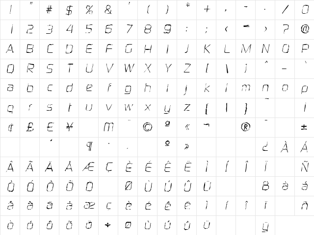 RandyBeckerRandom Italic Character Map