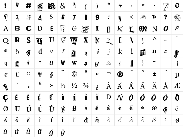 Ransom Normal Character Map