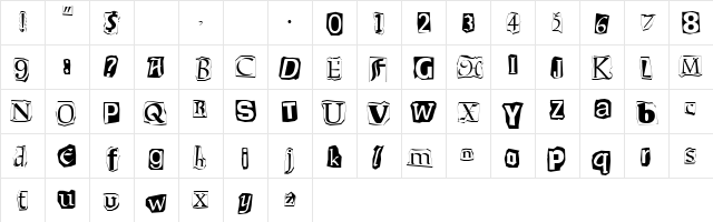 Ransom CutUpLetters Character Map