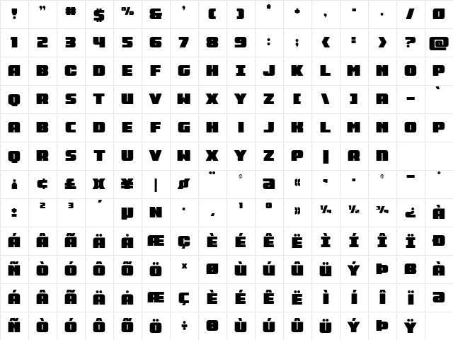 Rapid Response Condensed Regular Character Map Rapid Response Condensed Regular Character Map