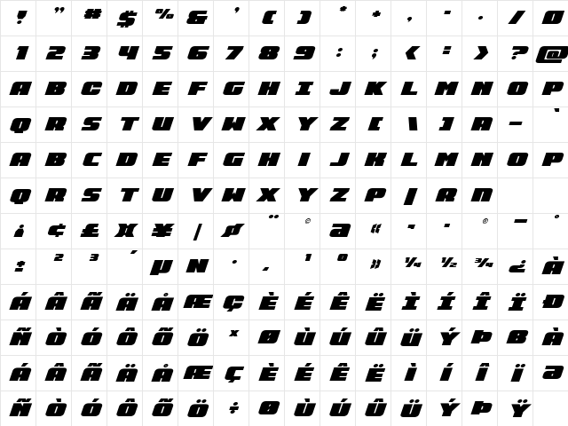 Rapid Response Title Italic Regular Character Map Rapid Response Title Italic Regular Character Map