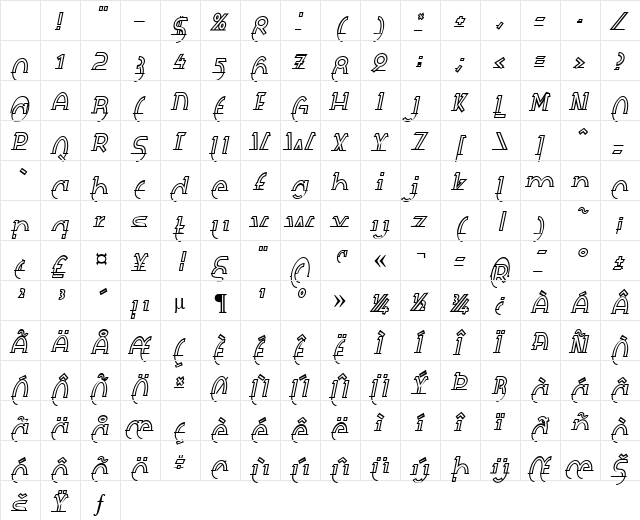 Rapierhard Becker Normal Character Map