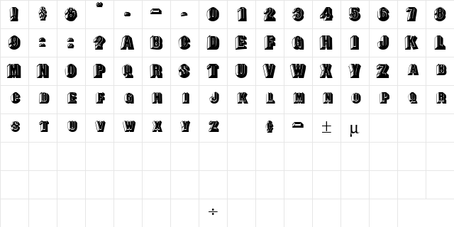 RascaSCapsSSK Regular Character Map