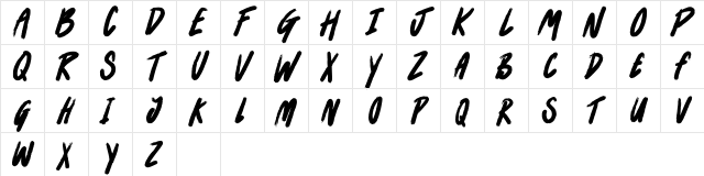 Rawr Mamba Regular Character Map