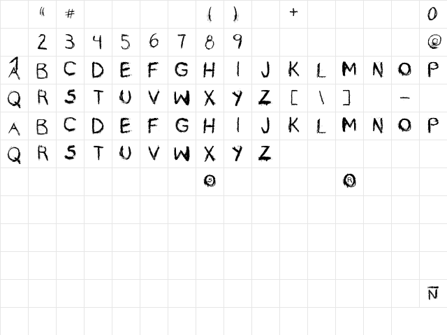 rayando Regular Character Map