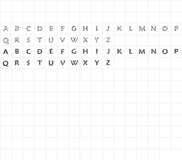 Razzle Dazzle Regular Character Map Razzle Dazzle Regular Character Map