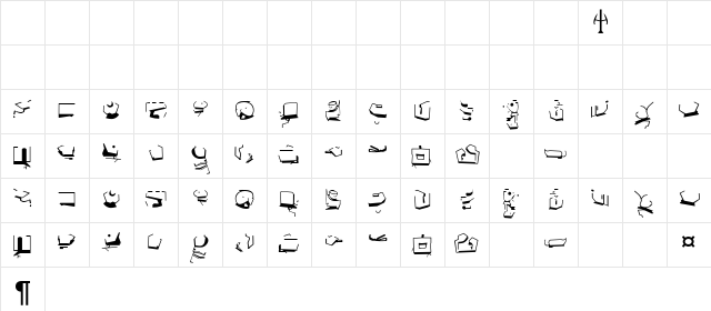 ST Bajoran Ancient Regular Character Map