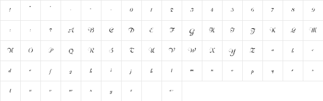 Rechtman Script Character Map Rechtman Script Character Map