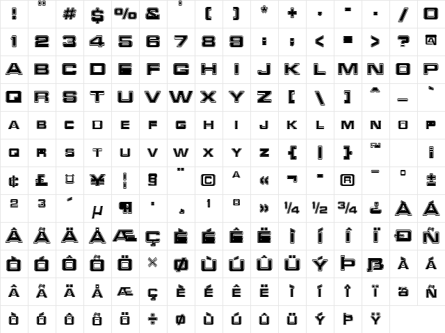 Red Alert Regular Character Map Red Alert Regular Character Map