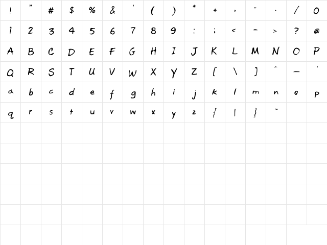 Red Lightning Regular Character Map Red Lightning Regular Character Map