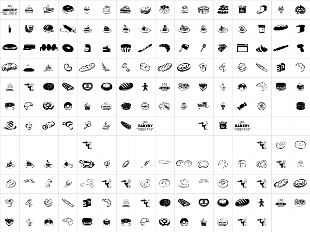Bakery Regular Character Map Bakery Regular Character Map