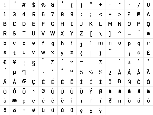 Baksheesh Bold Character Map