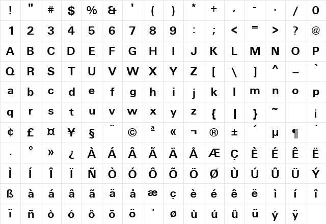 ReferenceSSK Regular Character Map