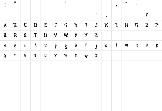 Reganford Regular Character Map