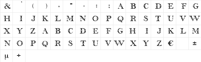 Relikt Regular Character Map Relikt Regular Character Map
