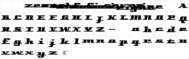 Aicklebiter Regular Character Map