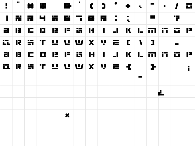 renvem Regular Character Map renvem Regular Character Map